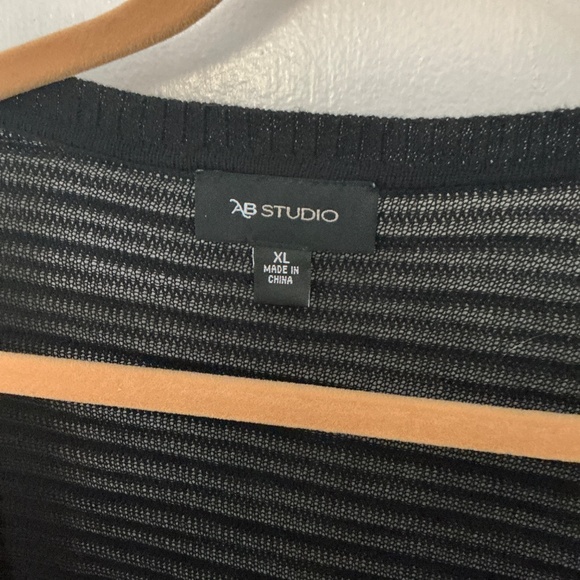 Black Sheer Open-Front Cardigan – Lightweight Layering Piece, Size XL - Picture 2 of 4